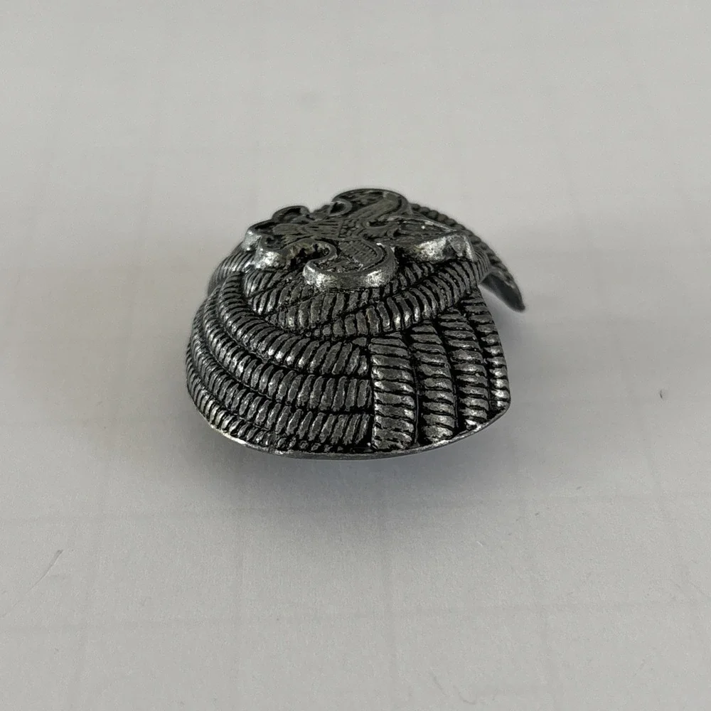 Vintage Boy Scouts America Neckerchief Slide Silvertone Eagle Emblem Fastener